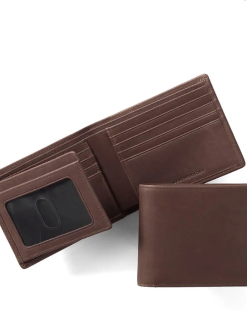 Leatherology Bifold Wallet with Flap, Monogrammed with 